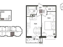 Продается 1-комнатная квартира ЖК Рекорд 2, литера 5, 41.6  м&sup2;, 11069760 рублей