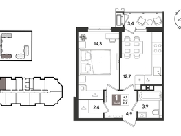 Продается 1-комнатная квартира ЖК Рекорд 2, литера 5, 41.6  м&sup2;, 10404160 рублей