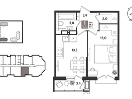 Продается 1-комнатная квартира ЖК Рекорд 2, литера 5, 41.4  м&sup2;, 11186280 рублей