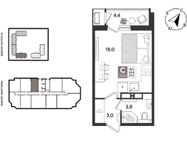 Продается Студия ЖК Рекорд 2, литера 5, 29.2  м&sup2;, 8608160 рублей