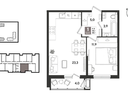 Продается 1-комнатная квартира ЖК Рекорд 2, литера 5, 48.1  м&sup2;, 11553620 рублей