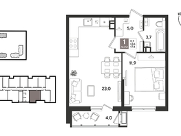 Продается 1-комнатная квартира ЖК Рекорд 2, литера 5, 47.6  м&sup2;, 11447800 рублей
