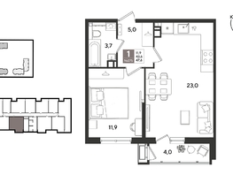 Продается 1-комнатная квартира ЖК Рекорд 2, литера 5, 47.6  м&sup2;, 11471600 рублей