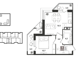 Продается 1-комнатная квартира ЖК Рекорд 2, литера 5, 47  м&sup2;, 11731200 рублей