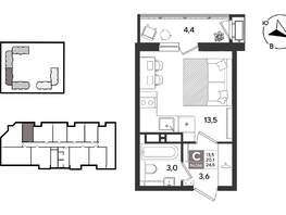 Продается Студия ЖК Рекорд 2, литера 5, 24.5  м&sup2;, 7945350 рублей