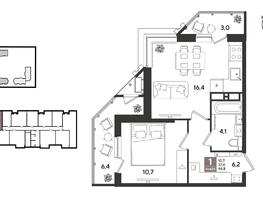 Продается 1-комнатная квартира ЖК Рекорд 2, литера 5, 46.8  м&sup2;, 11873160 рублей
