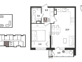 Продается 1-комнатная квартира ЖК Рекорд 2, литера 5, 47.4  м&sup2;, 11613000 рублей