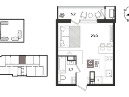 Продается Студия ЖК Рекорд 2, литера 5, 31.9  м&sup2;, 9308420 рублей