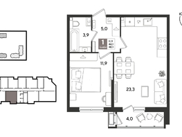 Продается 1-комнатная квартира ЖК Рекорд 2, литера 5, 48.1  м&sup2;, 11952850 рублей
