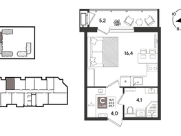 Продается Студия ЖК Рекорд 2, литера 5, 29.7  м&sup2;, 8010090 рублей