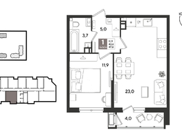 Продается 1-комнатная квартира ЖК Рекорд 2, литера 5, 47.6  м&sup2;, 11842880 рублей