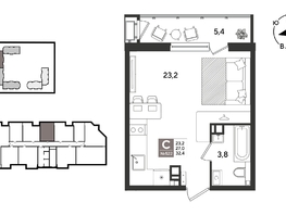 Продается Студия ЖК Рекорд 2, литера 5, 32.4  м&sup2;, 8605440 рублей