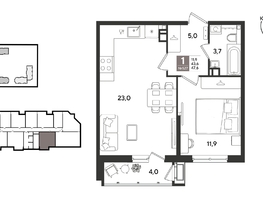 Продается 1-комнатная квартира ЖК Рекорд 2, литера 5, 47.6  м&sup2;, 11419240 рублей