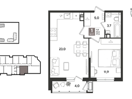 Продается 1-комнатная квартира ЖК Рекорд 2, литера 5, 47.6  м&sup2;, 11443040 рублей
