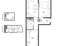 Продается 2-комнатная квартира ЖК Рекорд 2, литера 5, 68.7  м&sup2;, 14619360 рублей