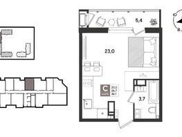 Продается Студия ЖК Рекорд 2, литера 5, 32.1  м&sup2;, 8686260 рублей