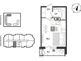 Продается Студия ЖК Рекорд 2, литера 5, 29.3  м&sup2;, 8121960 рублей