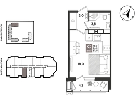Продается Студия ЖК Рекорд 2, литера 5, 29  м&sup2;, 8149000 рублей