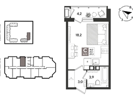Продается Студия ЖК Рекорд 2, литера 6, 29.3  м&sup2;, 8092660 рублей