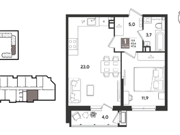 Продается 1-комнатная квартира ЖК Рекорд 2, литера 1, 47.6  м&sup2;, 11961880 рублей