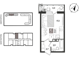Продается Студия ЖК Рекорд 2, литера 2, 28.2  м&sup2;, 8499480 рублей
