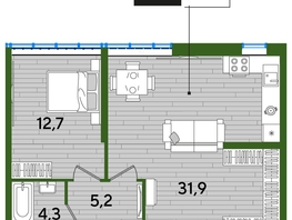 Продается 1-комнатная квартира ЖК ДОГМА ПАРК, литера 11, 60.9  м&sup2;, 10267740 рублей