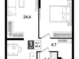 Продается 1-комнатная квартира ЖК ДОГМА ПАРК, лит 20, 48.4  м&sup2;, 8682960 рублей