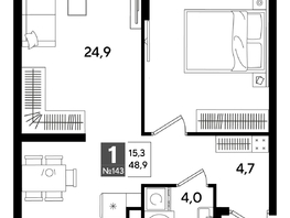 Продается 1-комнатная квартира ЖК ДОГМА ПАРК, лит 20, 48.9  м&sup2;, 9002490 рублей
