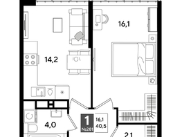 Продается 1-комнатная квартира ЖК ДОГМА ПАРК, лит 20, 40.5  м&sup2;, 7804350 рублей