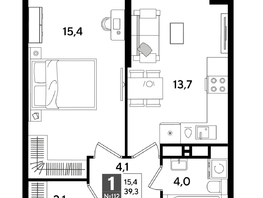 Продается 1-комнатная квартира ЖК ДОГМА ПАРК, литера 18, 39.3  м&sup2;, 7694940 рублей