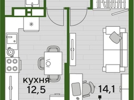 Продается 1-комнатная квартира ЖК ДОГМА ПАРК, литера 18, 37.3  м&sup2;, 7639040 рублей