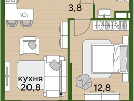 Продается 1-комнатная квартира ЖК ДОГМА ПАРК, литера 18, 41.4  м&sup2;, 7886700 рублей