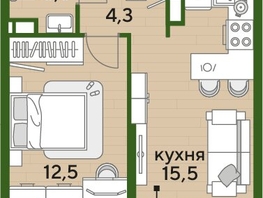 Продается 1-комнатная квартира ЖК ДОГМА ПАРК, литера 18, 36.1  м&sup2;, 7429380 рублей