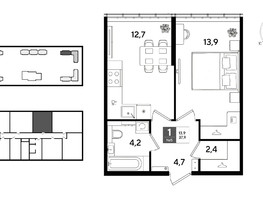 Продается 1-комнатная квартира ЖК ДОГМА ПАРК, литера 22, 37.9  м&sup2;, 7284380 рублей