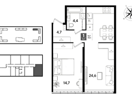 Продается 1-комнатная квартира ЖК ДОГМА ПАРК, литера 22, 48.4  м&sup2;, 8958840 рублей