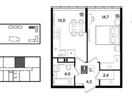 Продается 1-комнатная квартира ЖК ДОГМА ПАРК, литера 22, 38.4  м&sup2;, 7553280 рублей