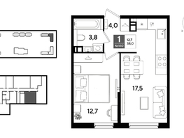 Продается 1-комнатная квартира ЖК ДОГМА ПАРК, литера 22, 38  м&sup2;, 7440400 рублей