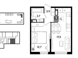 Продается 1-комнатная квартира ЖК ДОГМА ПАРК, литера 22, 37.8  м&sup2;, 7457940 рублей