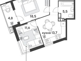 Продается 2-комнатная квартира ЖК Парк Победы 2, литера 28, 63  м&sup2;, 10716300 рублей