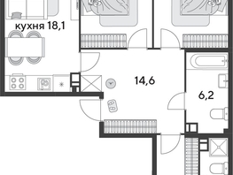 Продается 3-комнатная квартира ЖК Парк Победы 2, литера 31, 92.7  м&sup2;, 14739300 рублей
