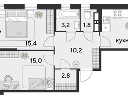Продается 2-комнатная квартира ЖК Парк Победы 2, литера 28, 69.2  м&sup2;, 11770920 рублей