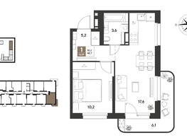 Продается 1-комнатная квартира ЖК ГРЕЙД, литер 13, 42.7  м&sup2;, 8454600 рублей