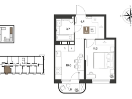 Продается 1-комнатная квартира ЖК ГРЕЙД, литер 13, 33.1  м&sup2;, 6841770 рублей