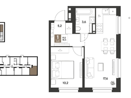 Продается 1-комнатная квартира ЖК ГРЕЙД, литер 13, 36.6  м&sup2;, 7254120 рублей