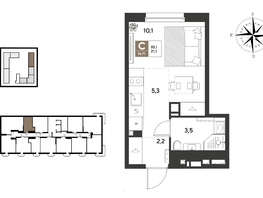 Продается Студия ЖК ГРЕЙД, литер 13, 21.1  м&sup2;, 4760160 рублей