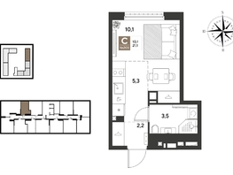 Продается Студия ЖК ГРЕЙД, литер 13, 21.1  м&sup2;, 5144180 рублей