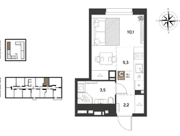 Продается Студия ЖК ГРЕЙД, литер 14, 21.1  м&sup2;, 4751720 рублей