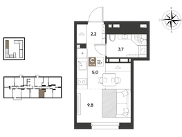 Продается Студия ЖК ГРЕЙД, литер 14, 20.7  м&sup2;, 4651290 рублей