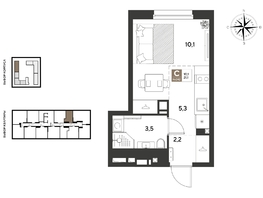 Продается Студия ЖК ГРЕЙД, литер 14, 21.1  м&sup2;, 4774930 рублей