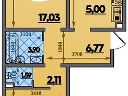 Продается 3-комнатная квартира ЖК Молодежный 2, литера 13, 64.2  м&sup2;, 7363740 рублей